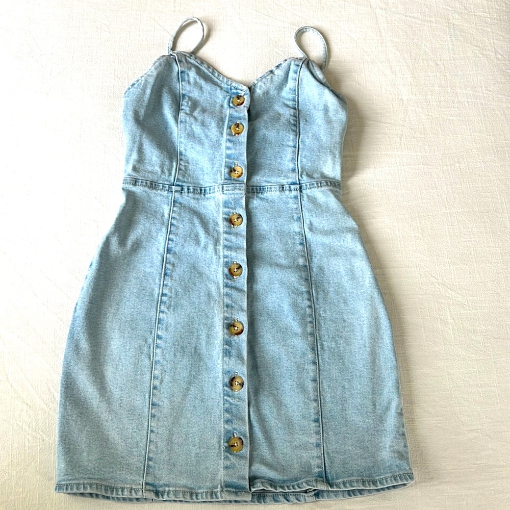 Zara denim button up dress!